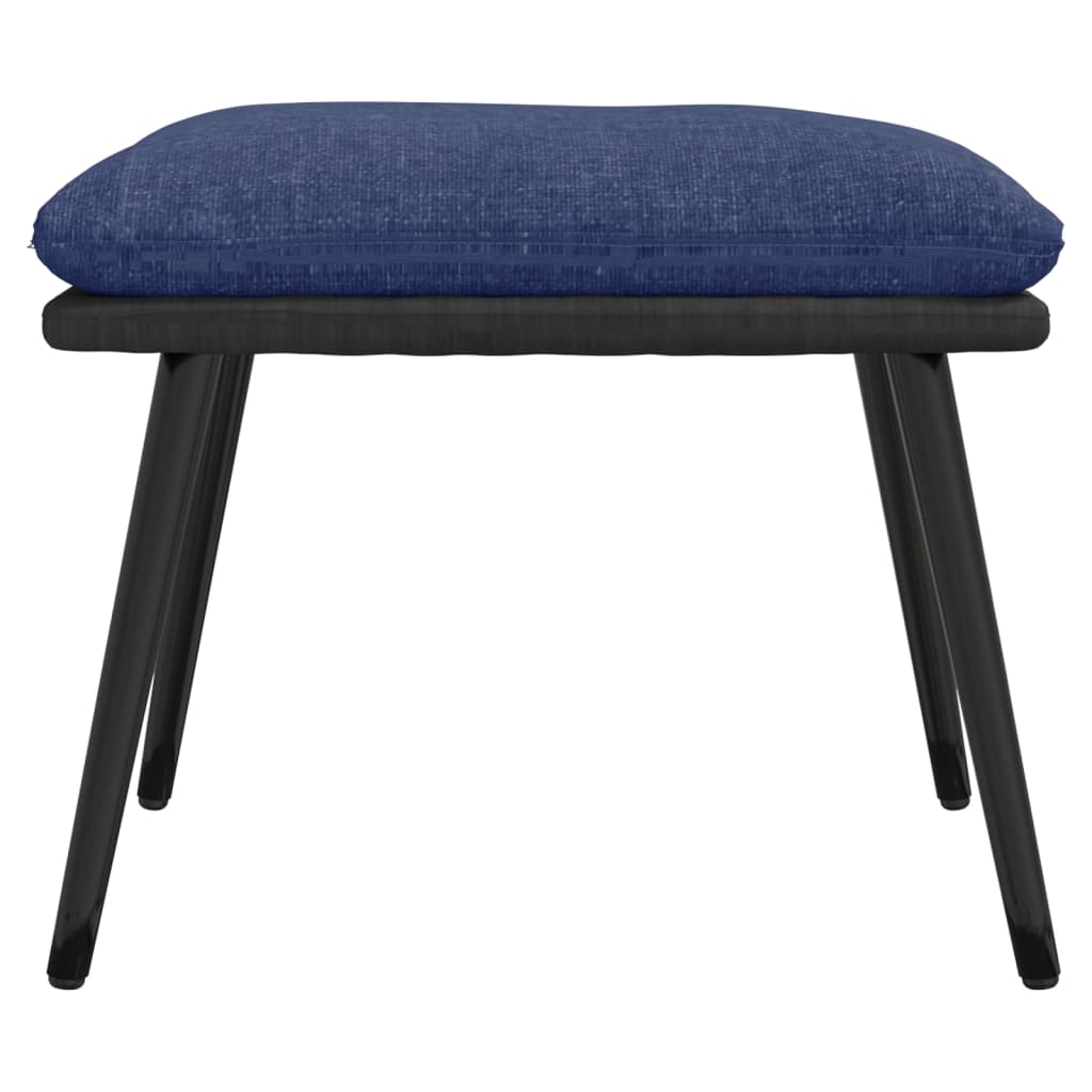 Fußhocker Blau 45x29,5x35 cm Stoff und Kunstleder Stilecasa