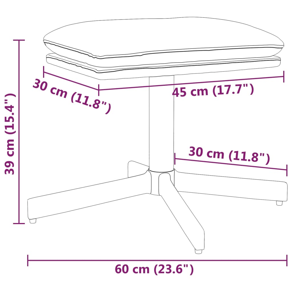 vidaXL Fußhocker Rosa 60x60x36 cm Samt