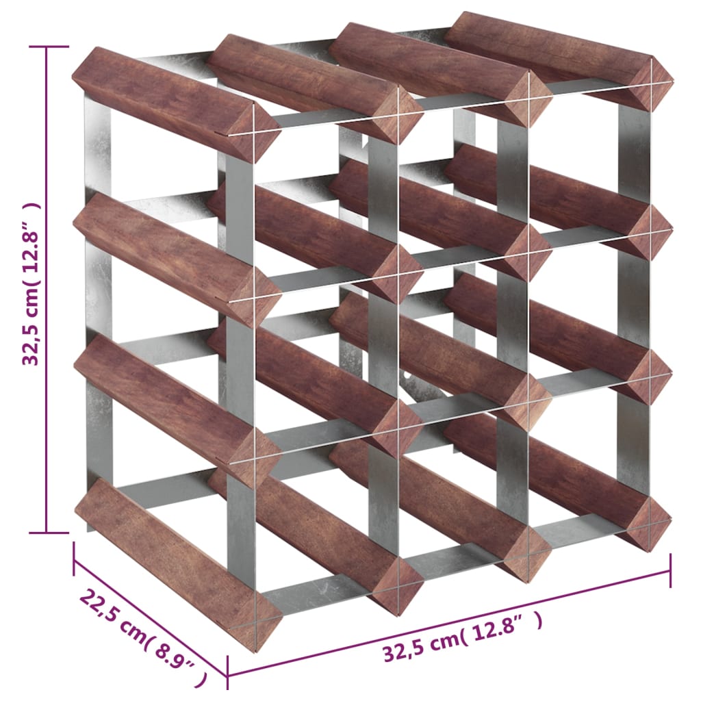 vidaXL Weinregal für 12 Flaschen Braun Massivholz Kiefer