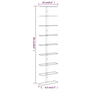 Wand-Weinregal für 9 Flaschen Weiß Eisen Stilecasa