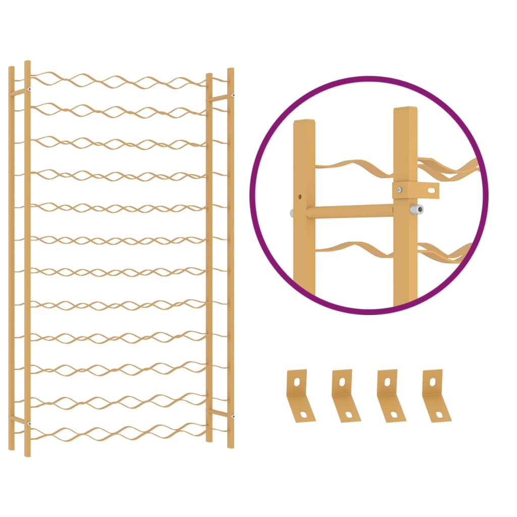vidaXL Weinregal für 72 Flaschen Golden Metall