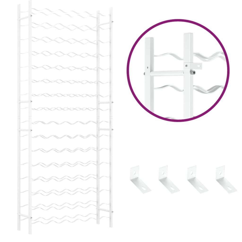 Weinregal für 96 Flaschen Weiß Metall Stilecasa