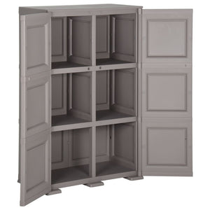 Kunststoffschrank 79x43x125 cm Holzdesign Grau Stilecasa