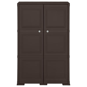 vidaXL Kunststoffschrank 79x43x125 cm Holzdesign Braun