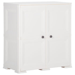 vidaXL Kunststoffschrank 79x43x85,5 cm Holzdesign Angora-Weiß