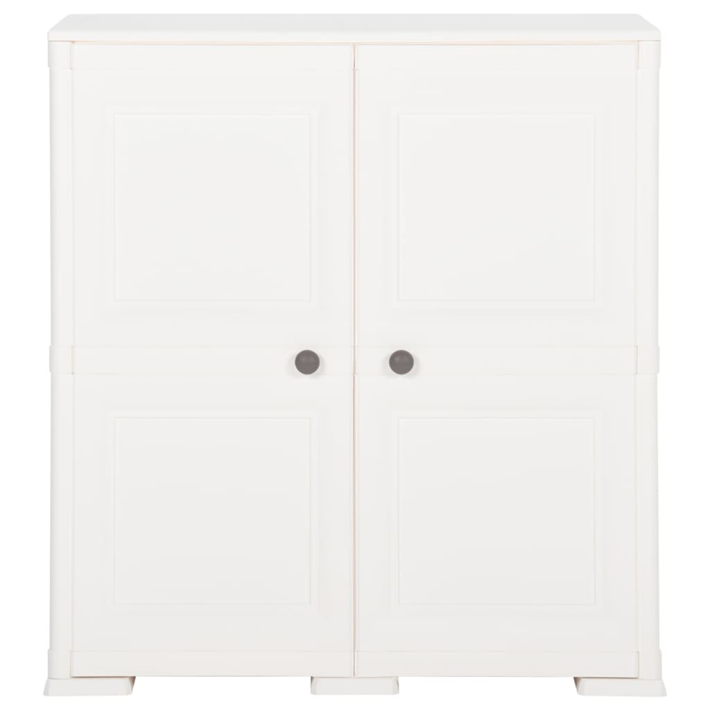 vidaXL Kunststoffschrank 79x43x85,5 cm Holzdesign Angora-Weiß