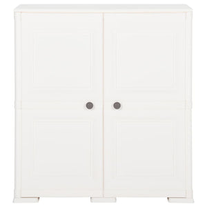 vidaXL Kunststoffschrank 79x43x85,5 cm Holzdesign Angora-Weiß