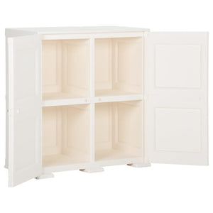 vidaXL Kunststoffschrank 79x43x85,5 cm Holzdesign Angora-Weiß