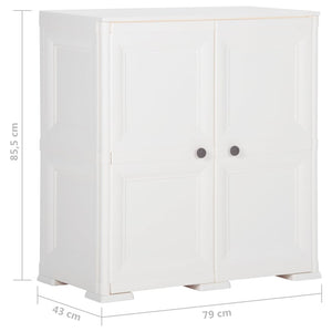 vidaXL Kunststoffschrank 79x43x85,5 cm Holzdesign Angora-Weiß