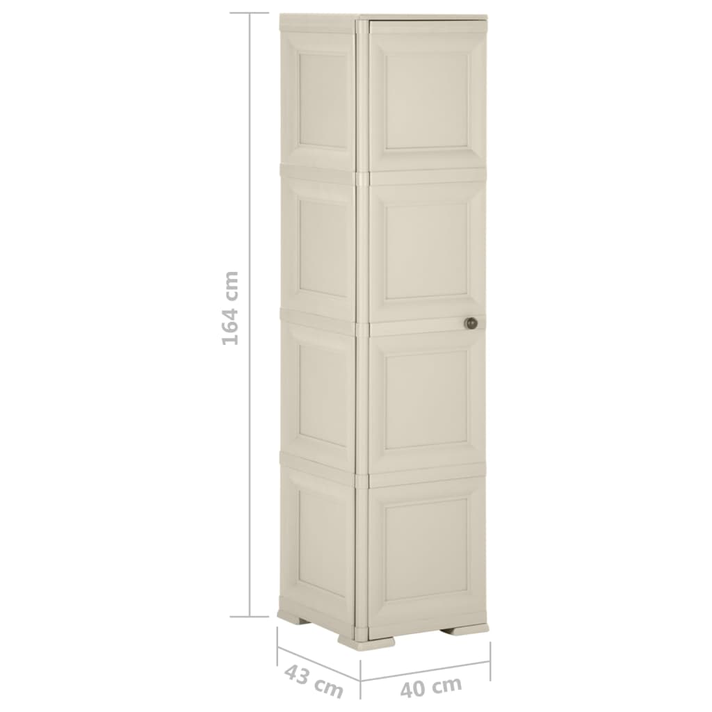 vidaXL Kunststoffschrank 40x43x164 cm Holzdesign Vanilleeis