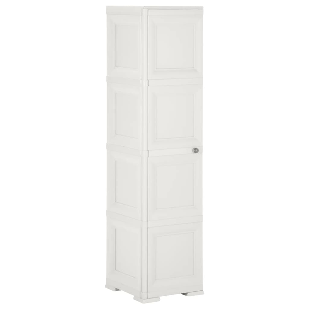 vidaXL Kunststoffschrank 40x43x164 cm Holzdesign Angora-Weiß