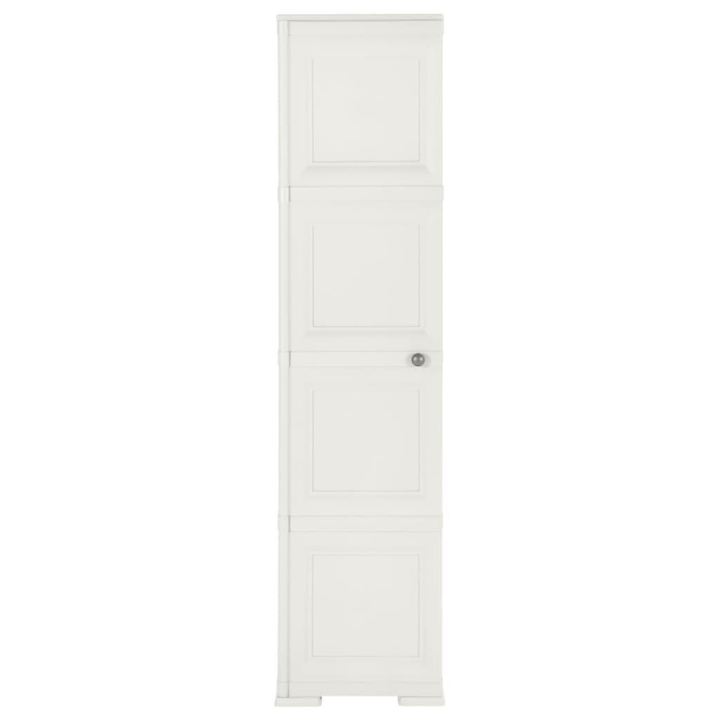 vidaXL Kunststoffschrank 40x43x164 cm Holzdesign Angora-Weiß