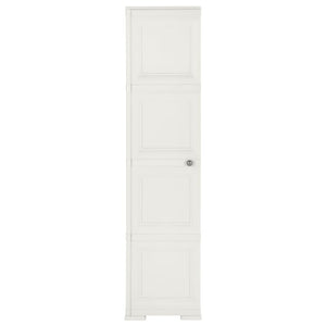 vidaXL Kunststoffschrank 40x43x164 cm Holzdesign Angora-Weiß