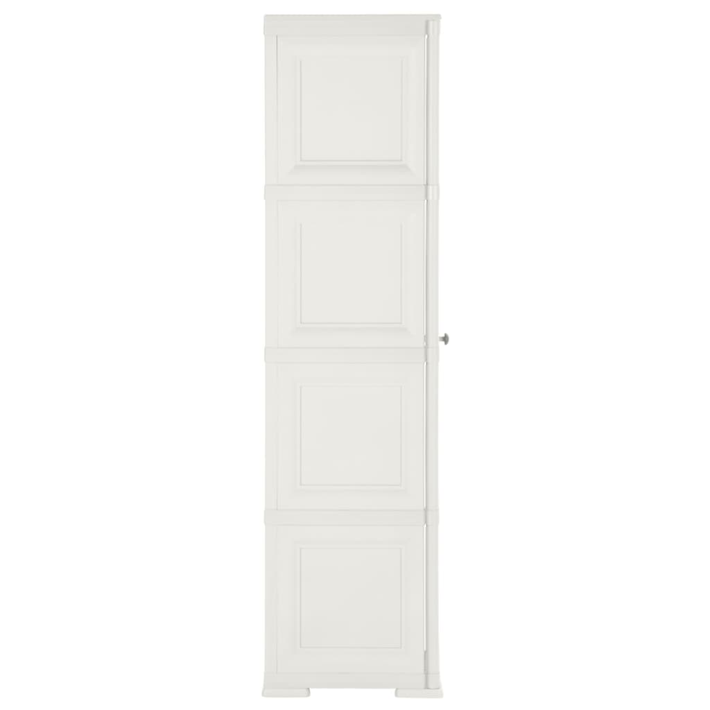 vidaXL Kunststoffschrank 40x43x164 cm Holzdesign Angora-Weiß