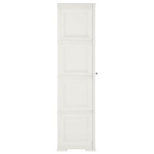 vidaXL Kunststoffschrank 40x43x164 cm Holzdesign Angora-Weiß