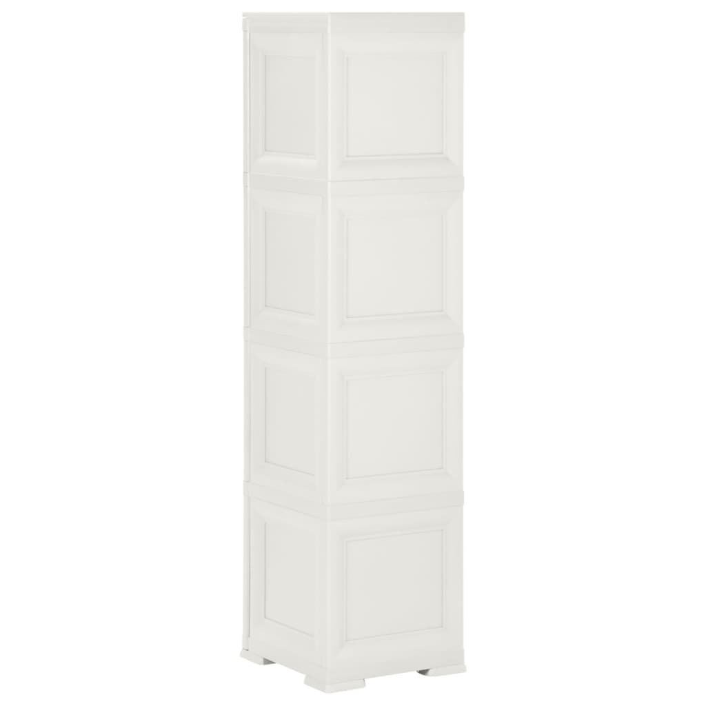 vidaXL Kunststoffschrank 40x43x164 cm Holzdesign Angora-Weiß