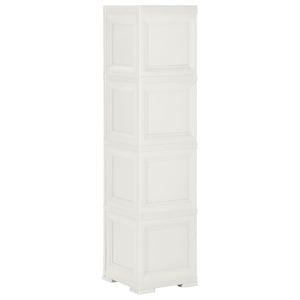 vidaXL Kunststoffschrank 40x43x164 cm Holzdesign Angora-Weiß