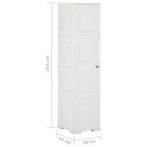 vidaXL Kunststoffschrank 40x43x164 cm Holzdesign Angora-Weiß