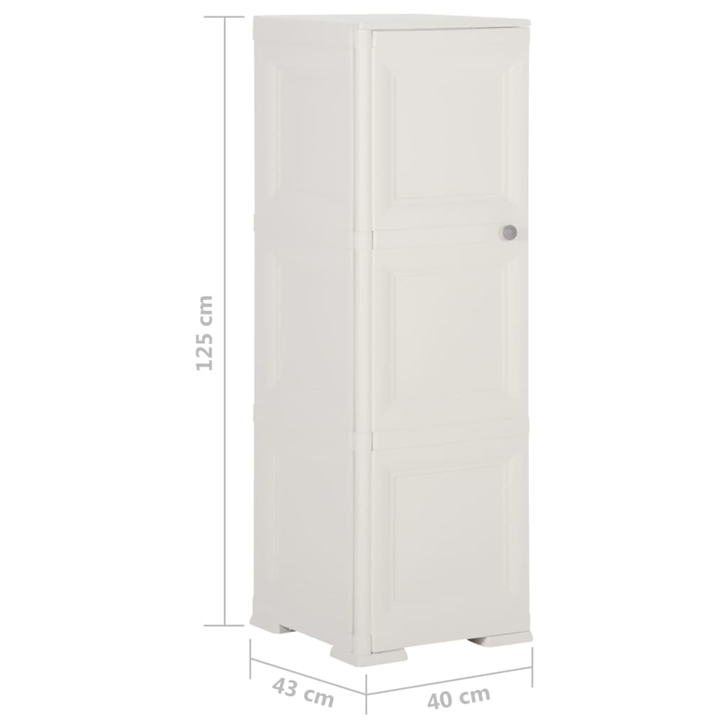 vidaXL Kunststoffschrank 40x43x125 cm Holzdesign Angora-Weiß