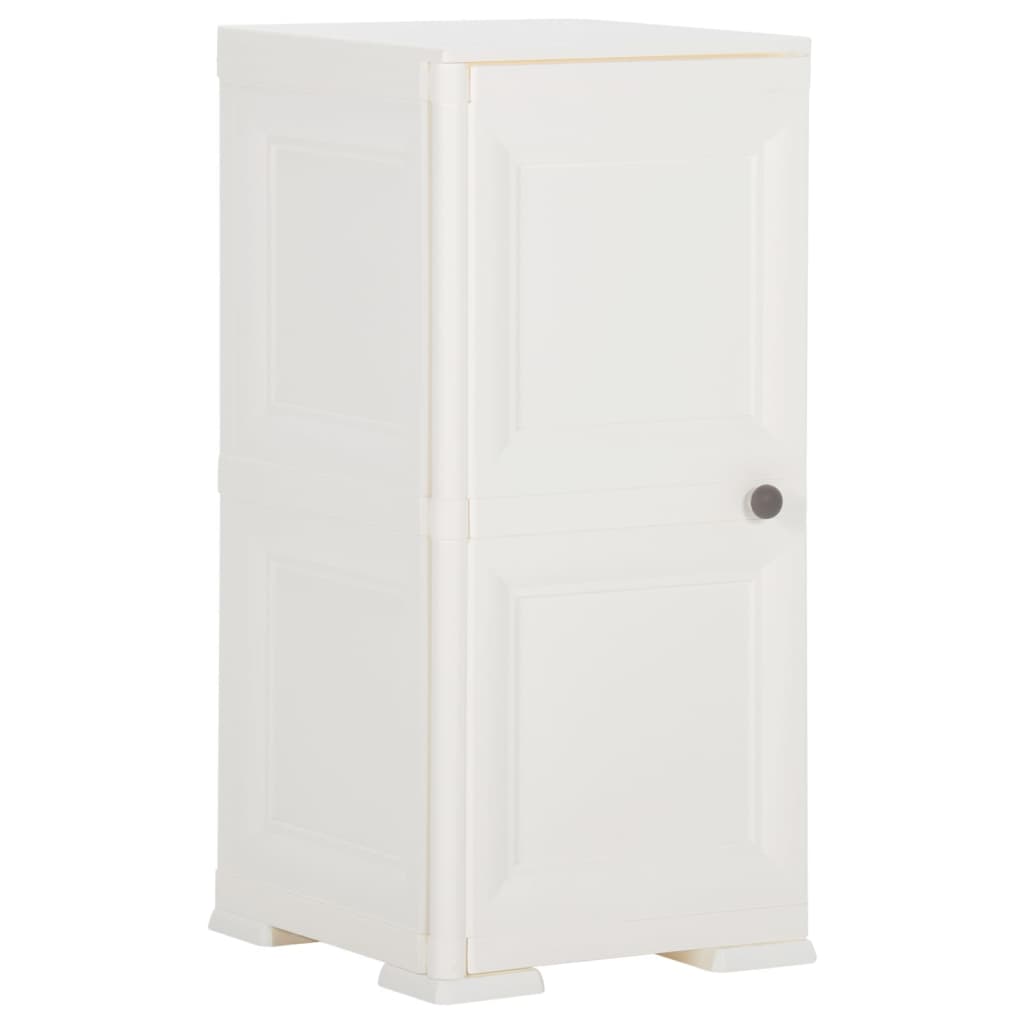 vidaXL Kunststoffschrank 40x43x85,5 cm Holzdesign Angora-Weiß