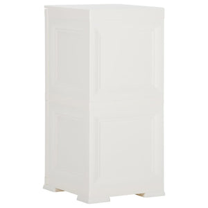 vidaXL Kunststoffschrank 40x43x85,5 cm Holzdesign Angora-Weiß