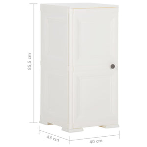 vidaXL Kunststoffschrank 40x43x85,5 cm Holzdesign Angora-Weiß