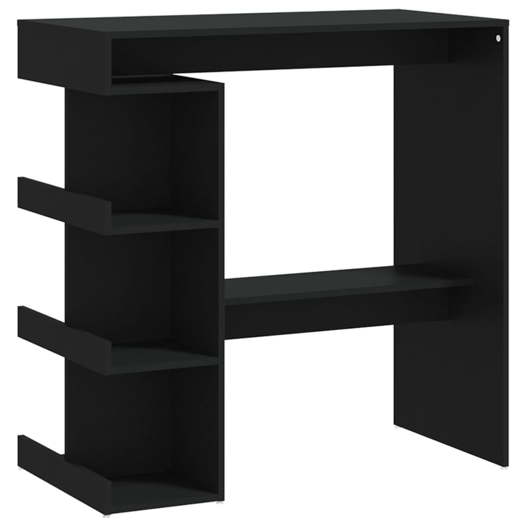 Bartisch mit Regal Schwarz 100x50x101,5 cm Holzwerkstoff Stilecasa