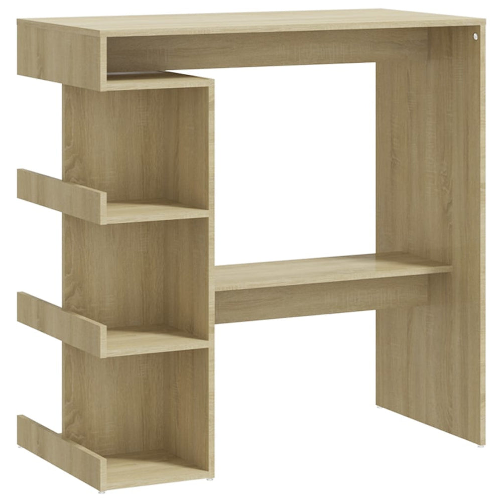 Bartisch mit Regal Sonoma-Eiche 100x50x101,5 cm Holzwerkstoff Stilecasa