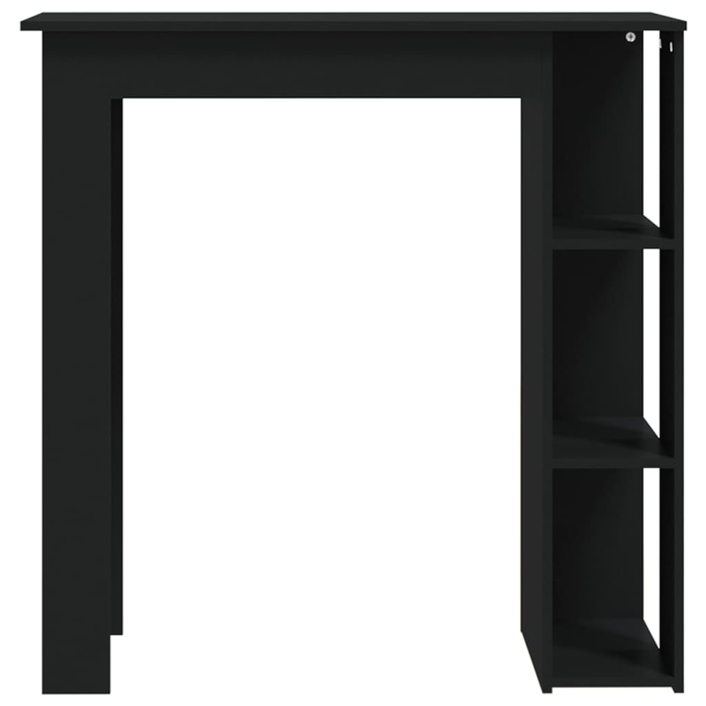 Bartisch mit Regal Schwarz 102x50x103,5 cm Holzwerkstoff