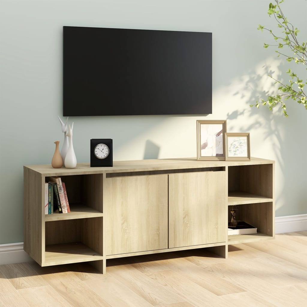 vidaXL TV-Schrank Sonoma-Eiche 130x35x50 cm Holzwerkstoff