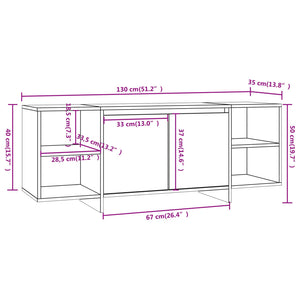 vidaXL TV-Schrank Sonoma-Eiche 130x35x50 cm Holzwerkstoff