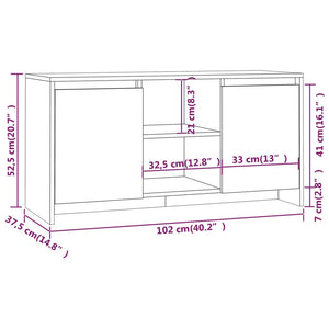 TV-Schrank Schwarz 102x37,5x52,5 cm Holzwerkstoff Stilecasa