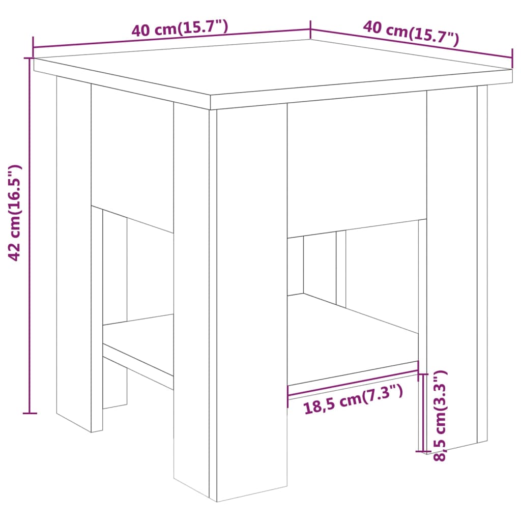 vidaXL Couchtisch Hochglanz-Weiß 40x40x42 cm Holzwerkstoff