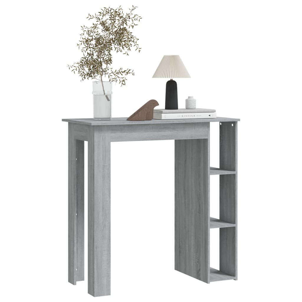 Bartisch mit Regal Grau Sonoma 102x50x103,5 cm Holzwerkstoff