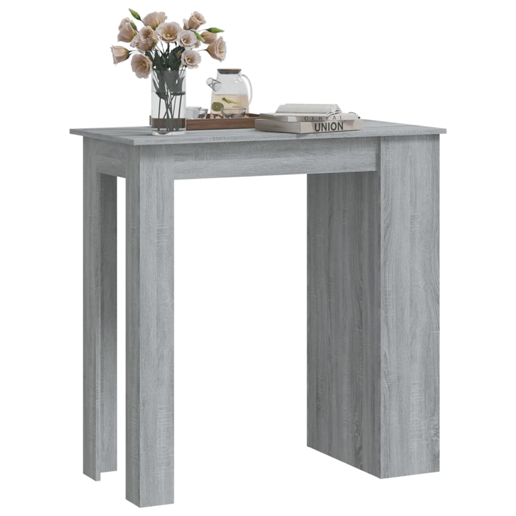 Bartisch mit Regal Grau Sonoma 102x50x103,5cm Holzwerkstoff