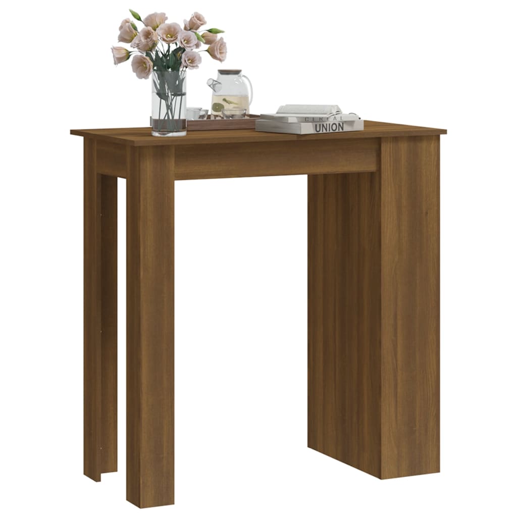 Bartisch mit Regal Braun Eiche 102x50x103,5 cm Holzwerkstoff Stilecasa