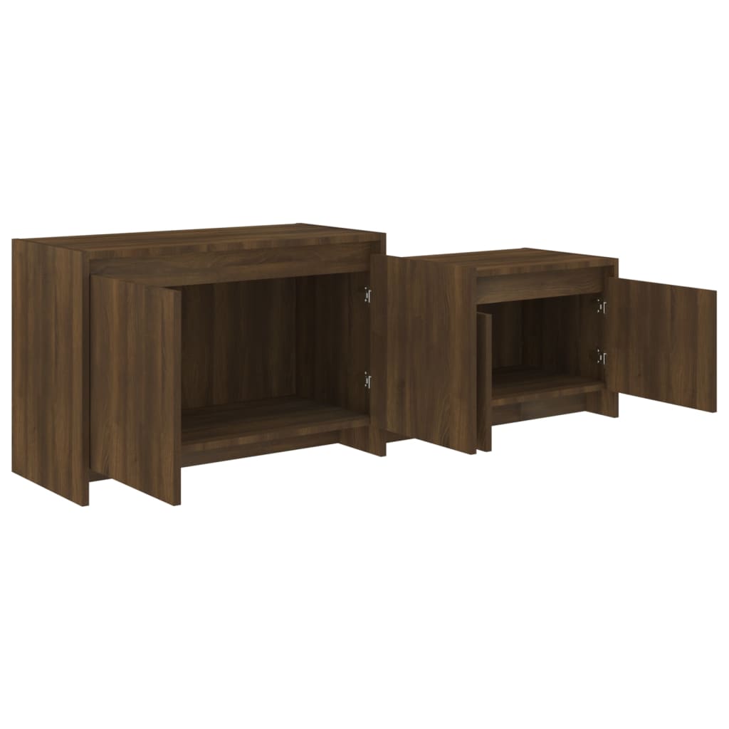 TV-Schrank Braun Eichen-Optik 146,5x35x50 cm Holzwerkstoff Stilecasa