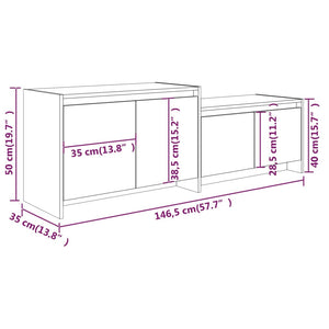 TV-Schrank Braun Eichen-Optik 146,5x35x50 cm Holzwerkstoff Stilecasa