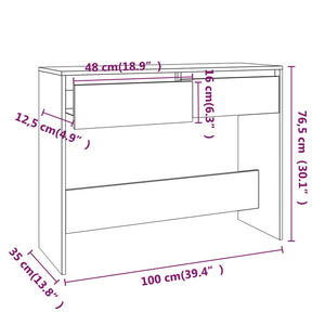 vidaXL Konsolentisch Räuchereiche 100x35x76,5 cm Holzwerkstoff