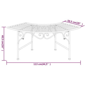 vidaXL Baumbank 113 cm Schwarz Stahl