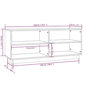 vidaXL Schuhregal Schwarz 110x34x45 cm Massivholz Kiefer