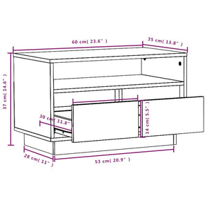 vidaXL TV-Schrank Honigbraun 60x35x37 cm Massivholz Kiefer