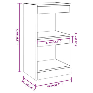 vidaXL Bücherregal/Raumteiler Räuchereiche 40x30x72 cm