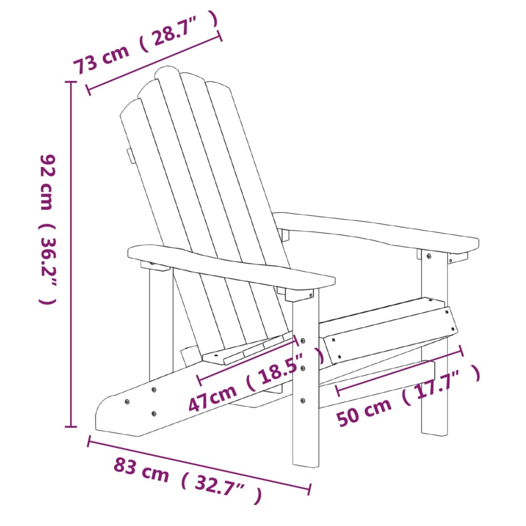 Adirondack-Gartenstühle mit Tisch HDPE Weiß Stilecasa