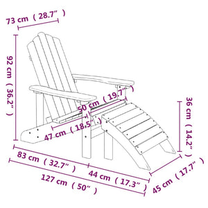 Adirondack-Gartenstuhl mit Hocker & Tisch HDPE Braun