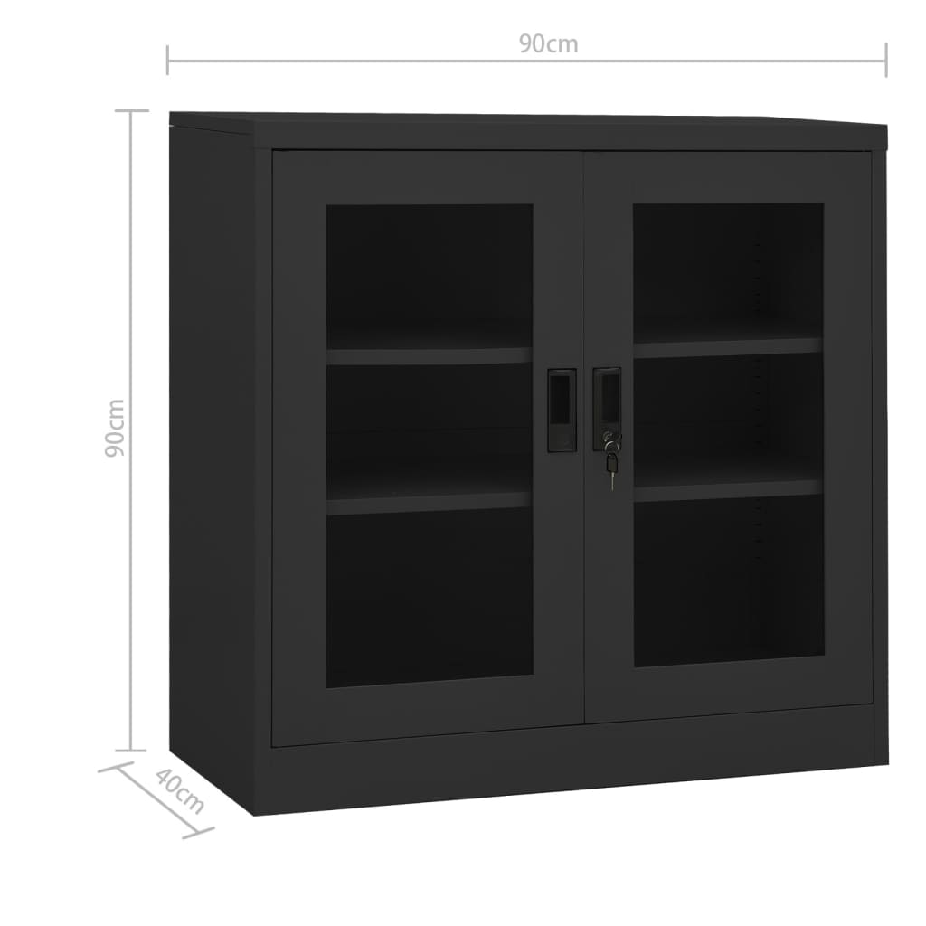 vidaXL Büroschrank mit Pflanzkasten Anthrazit 90x40x113 cm Stahl