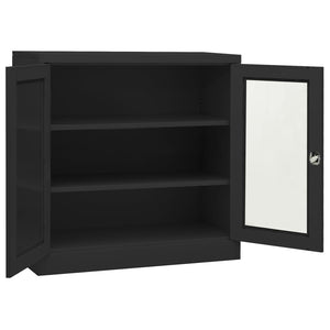 vidaXL Büroschrank mit Pflanzkasten Anthrazit 90x40x113 cm Stahl