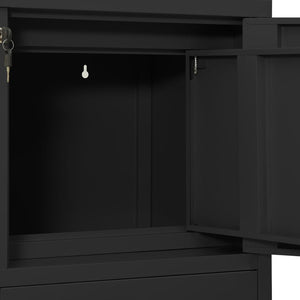 Büroschrank mit Pflanzkasten Anthrazit 90x40x125 cm Stahl Stilecasa