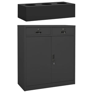 vidaXL Büroschrank mit Pflanzkasten Anthrazit 90x40x125 cm Stahl