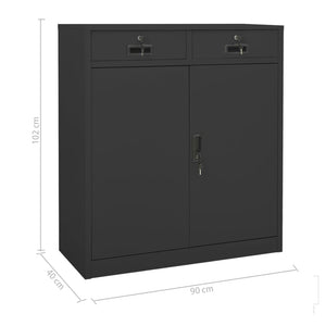 vidaXL Büroschrank mit Pflanzkasten Anthrazit 90x40x125 cm Stahl